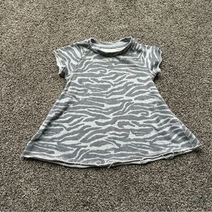 Grayson Mini Baby Girl Black/Gray/White Zebra Print Distressed Dress, Size 18 M